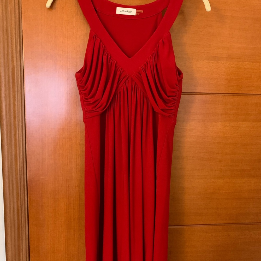 Calvin Klein red cocktail dress